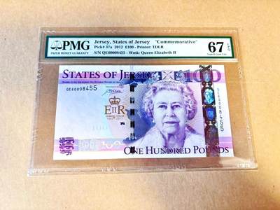 【Blue Auction】世界纸币精拍第796期——18级TOP拍卖/信誉/品质/专业/高效💫 - 【千位小号】泽西 2012年100镑 女王 PMG67EPQ 