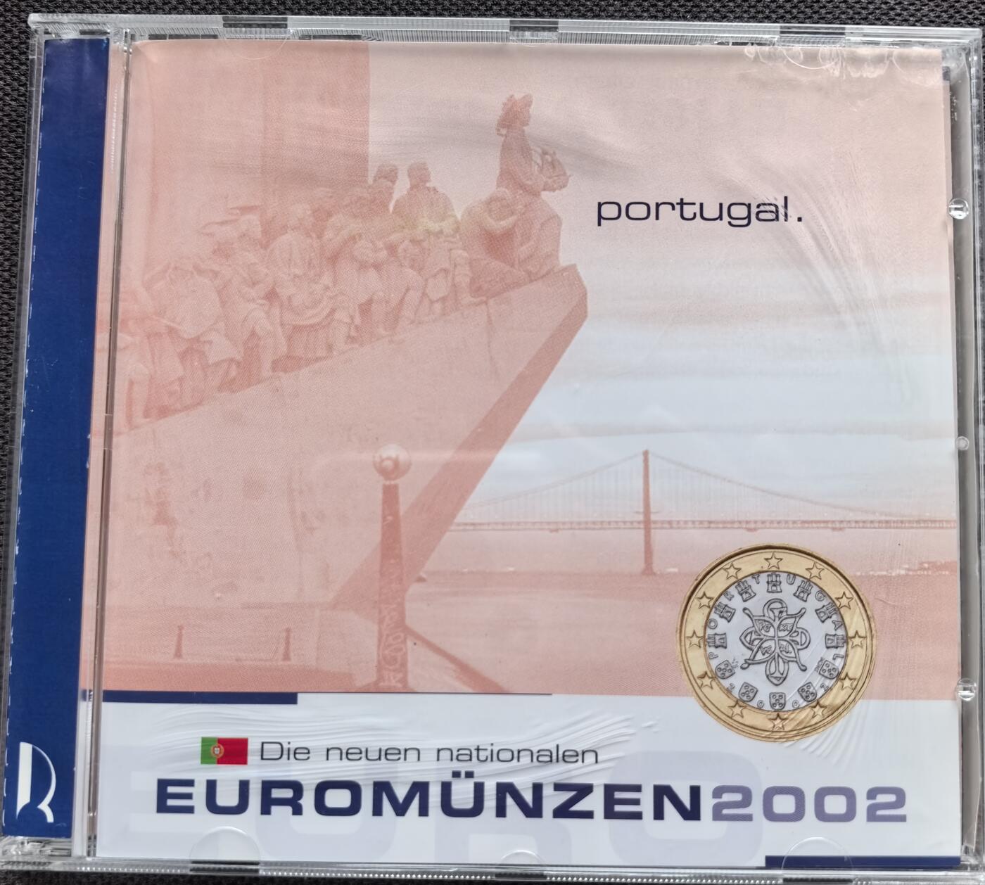 外国优质老铜币银币苏联纪念章，每周六晚九点倒数截拍，满百包邮可寄存，持续收拍 欧元硬币-2002年葡萄牙（首发版+CD盒）