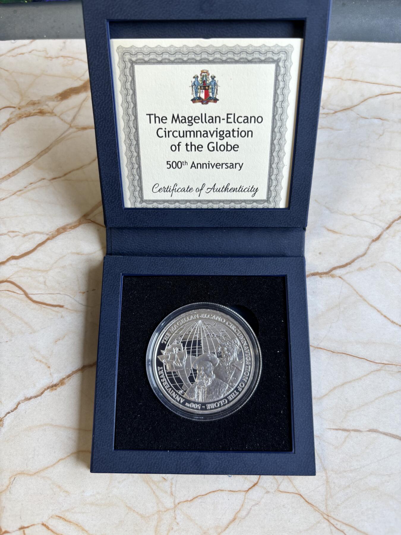 第194期拍卖 马耳他2022年麦哲伦环球航行500周年精制纪念银币28.28克，925银，发行1000枚