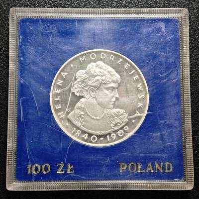 【德藏】世界币章拍卖第168期（拍品征集中~欢迎藏友联系） - 1975年 波兰海伦娜·莫德热耶夫斯卡100兹罗提纪念银币 直径约：32mm；重约：16.5g