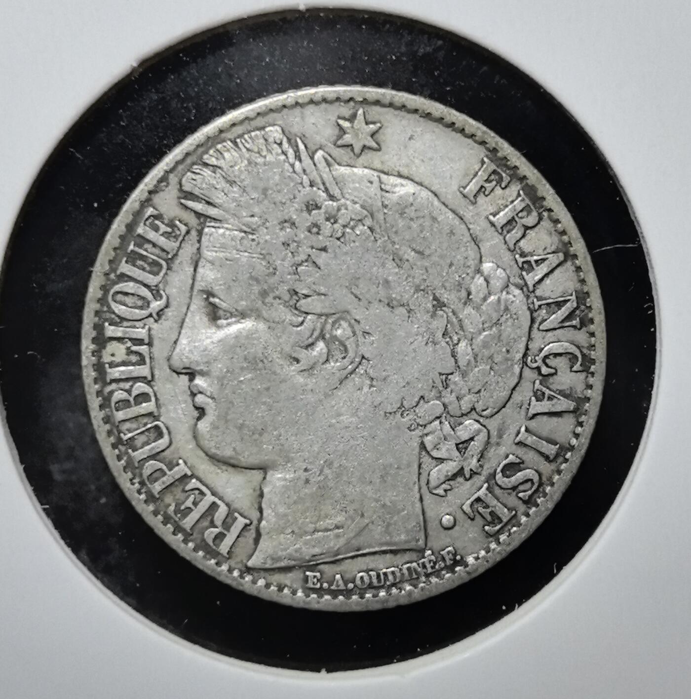 外国优质老铜币银币苏联纪念章，每周六晚九点倒数截拍，满百包邮可寄存，持续收拍 法国第三共和国1895年1法郎银币，由欧仁・乌迪内设计，正面为谷物女神，背面刻有共和国格言，是当时法国小额交易的核心流通币。