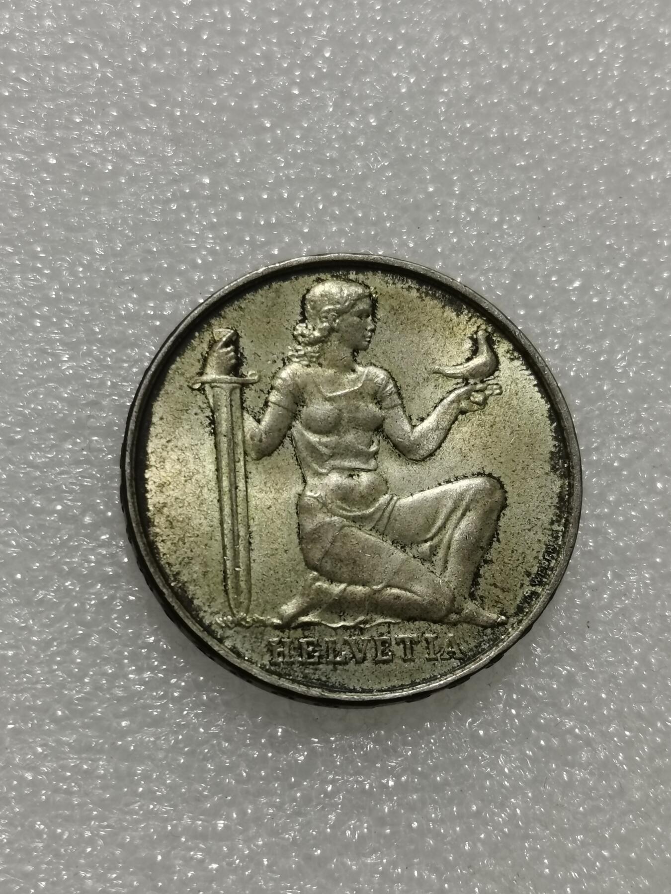 天下钱庄专场欢迎参拍 1936瑞士女神5法郎银币