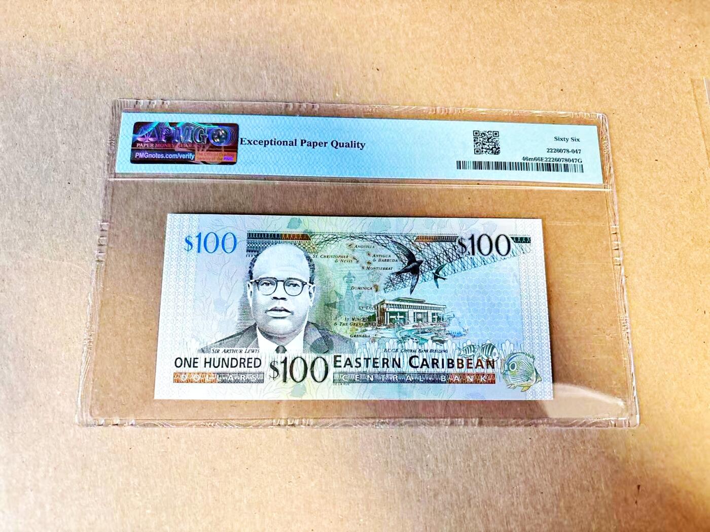 【Blue Auction】世界纸币精拍第796期——18级TOP拍卖/信誉/品质/专业/高效💫 东加勒比 2003年100元 女王 PMG66EPQ 