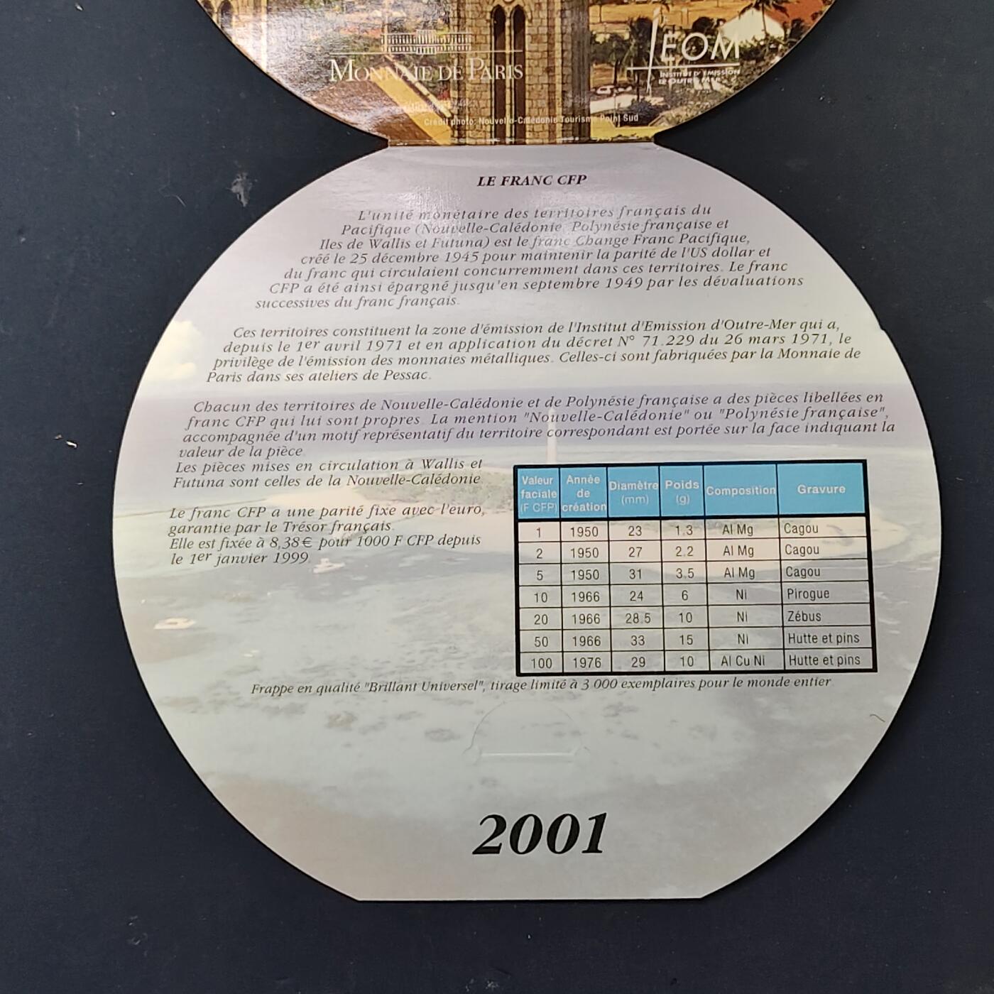【全场包邮】纯粹捡漏拍513场 【稀少】法属新喀里多尼亚2001年官方封装套币-量3000