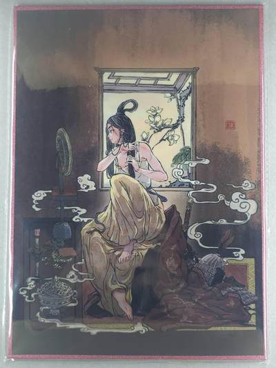 龙虎卡牌-七九场（满200元包邮，无佣金，每周六结拍，欢迎送拍） - A4版画 橙卡文化 画画的三哥 - 花木兰梳妆