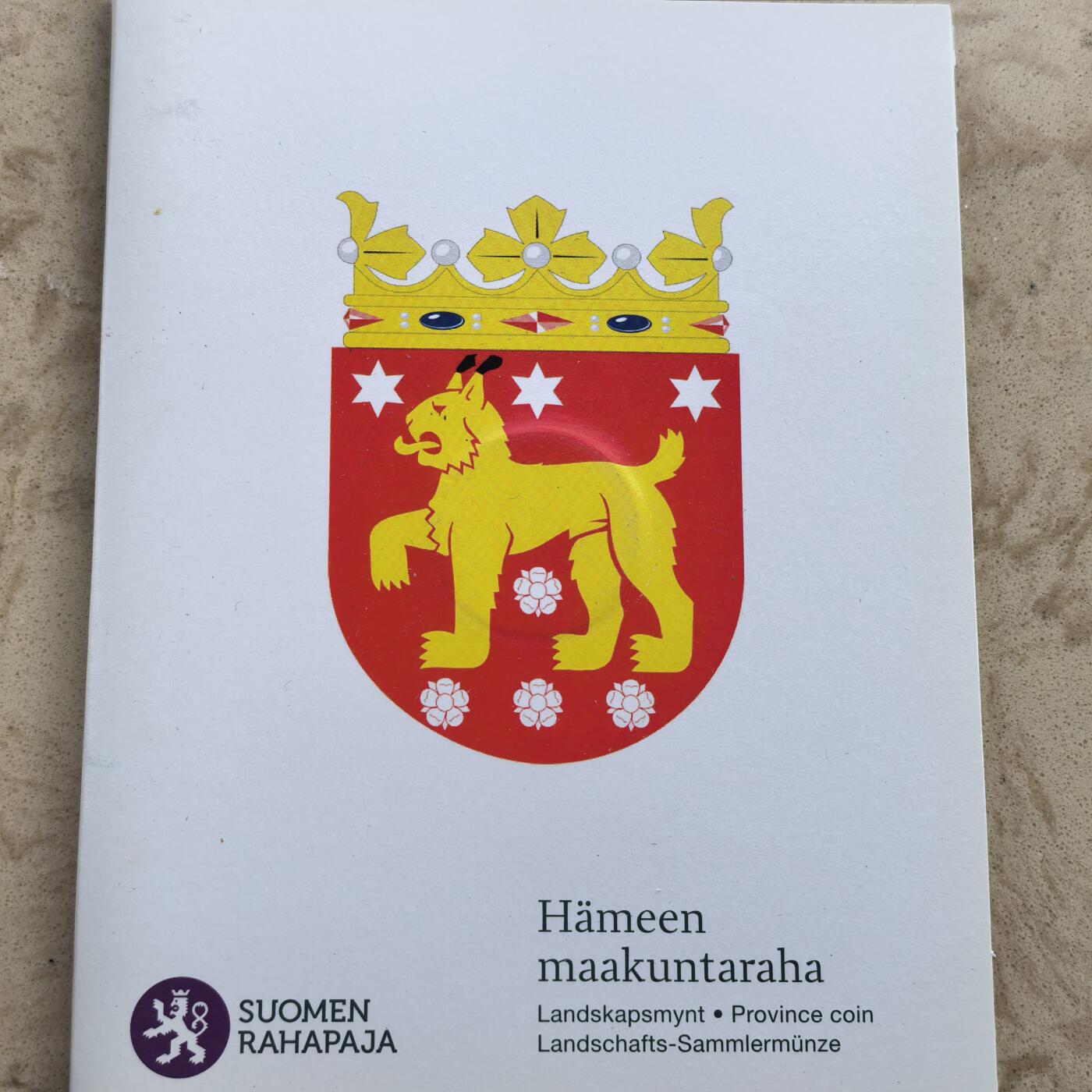 道一币馆币章第一百七十场 原包装 芬兰2011年塔瓦斯蒂亚区5欧元精制纪念币