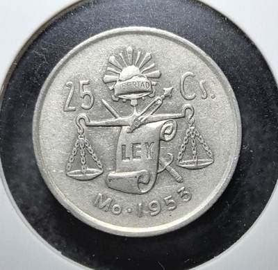 外国优质老铜币银币苏联纪念章，每周六晚九点倒数截拍，满百包邮可寄存，持续收拍 - 墨西哥1953年25分银币。正面为墨西哥国徽 “鹰蛇仙人掌”，背面是象征正义的天平与 “自由” 字样，见证墨西哥战后货币体系。