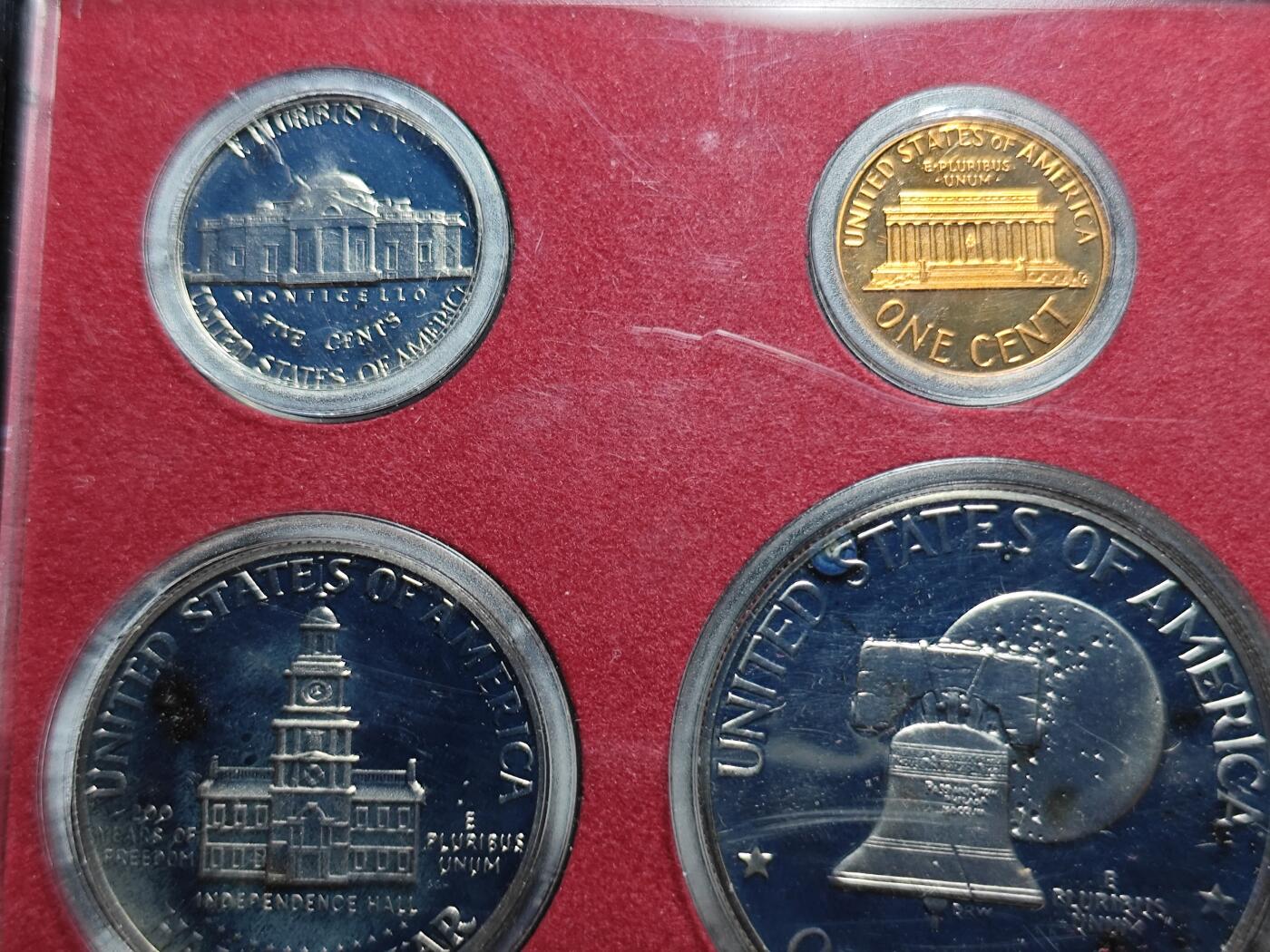 KK钱币收藏小铺   套币专场 2月预留时间 周末发货  1976美国建国200周年大小面值精制套币 含艾克大一元精制