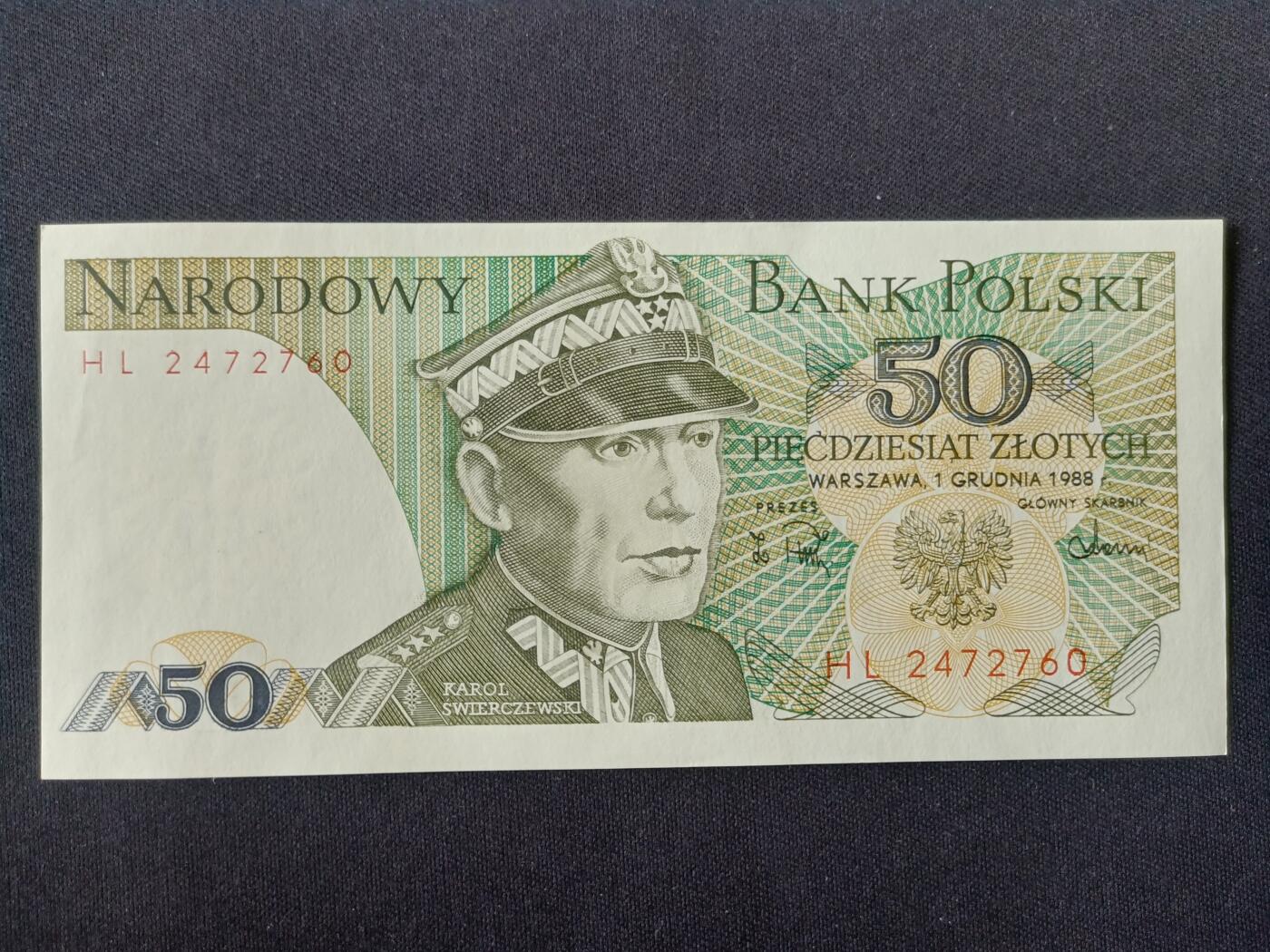 【游宝拍卖】丙午马年第14期 波兰-50兹罗提【1988年 全新UNC】