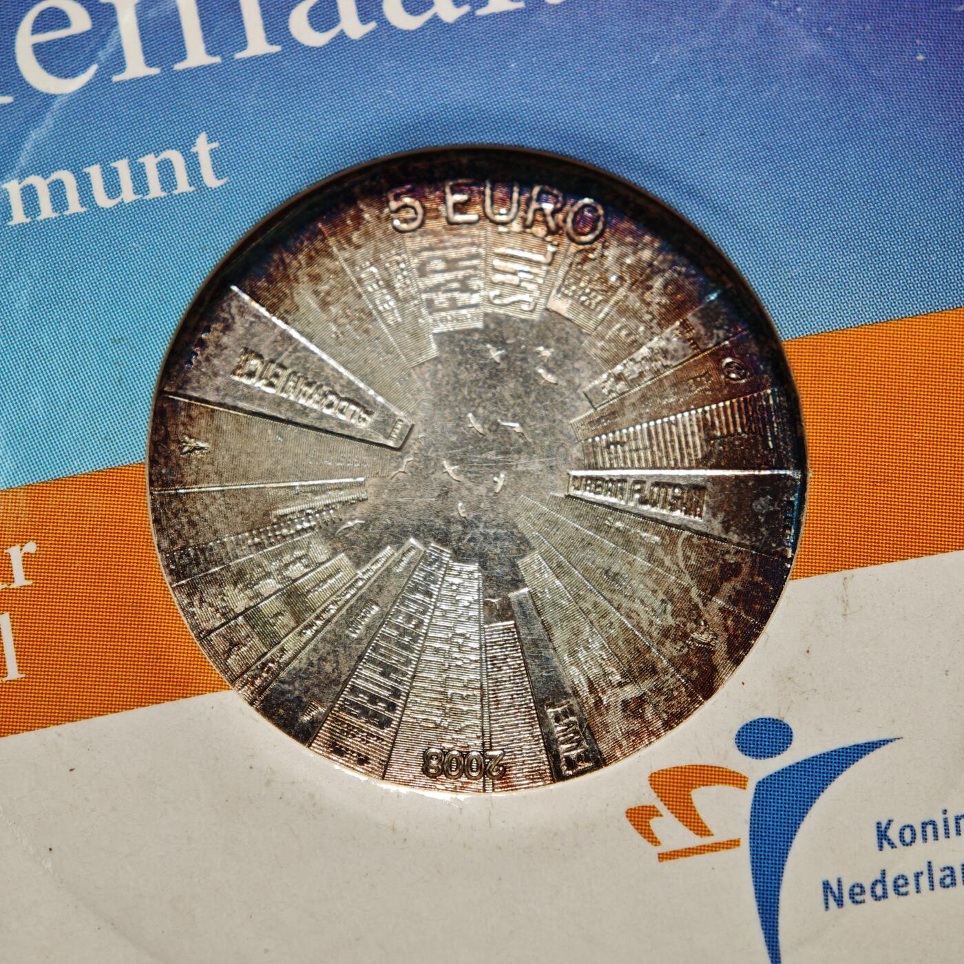 【德藏】世界币章拍卖第168期（拍品征集中~欢迎藏友联系） 2008年 荷兰建筑5欧元纪念银币 925银 直径约：33mm；重约：15.5g