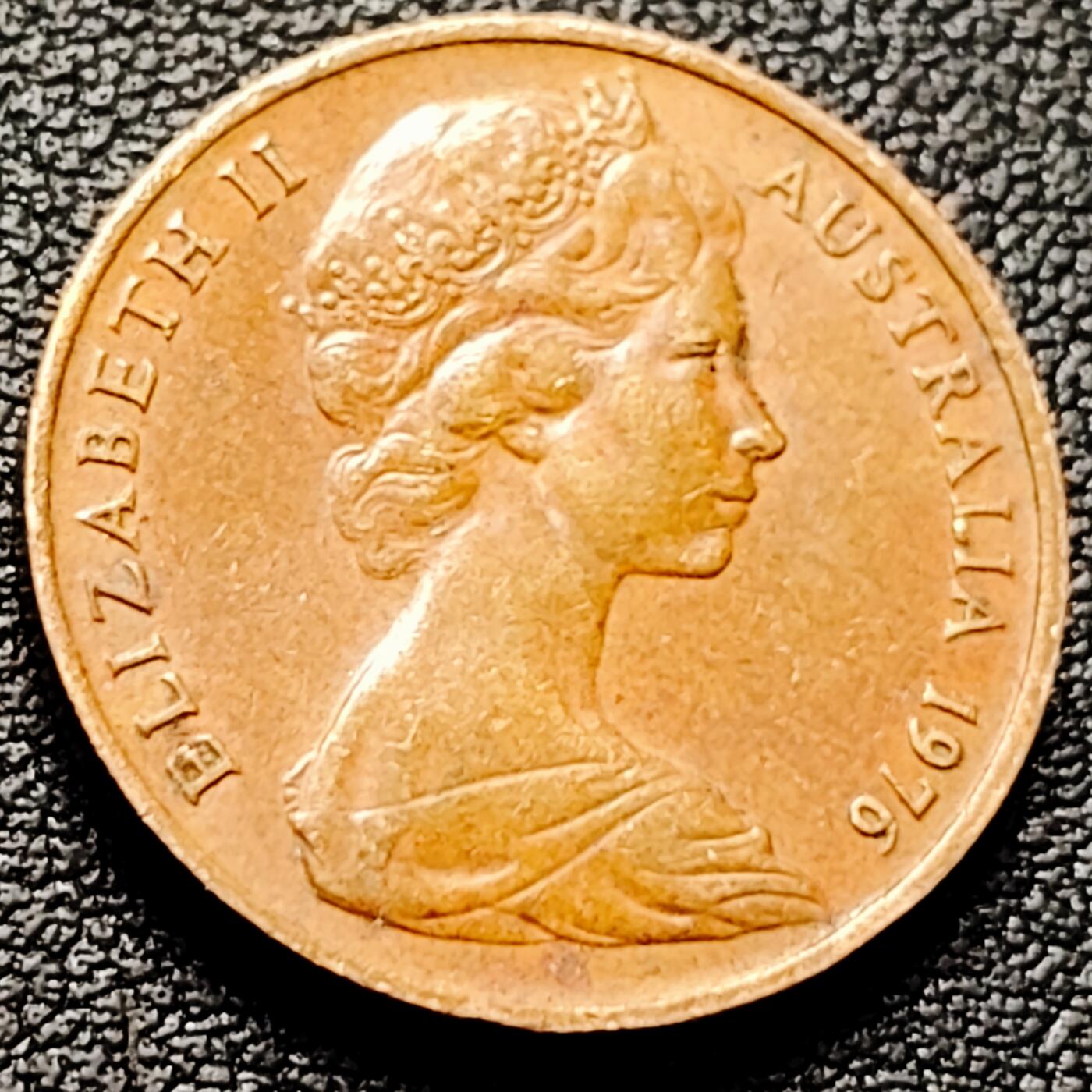 泉币菌-第213场-拍品多 请提前出价（工作最近较忙 发货不及时，望理解） 1976年 英属 澳大利亚2分铜币 伞蜥蜴 斗篷蜥 伊丽莎白二世 21.5mm