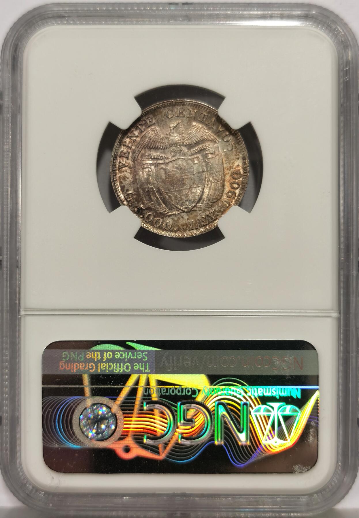 博洋堂世界钱币拍卖第165期（全场包邮） NGC MS64 哥伦比亚1941年20分银币