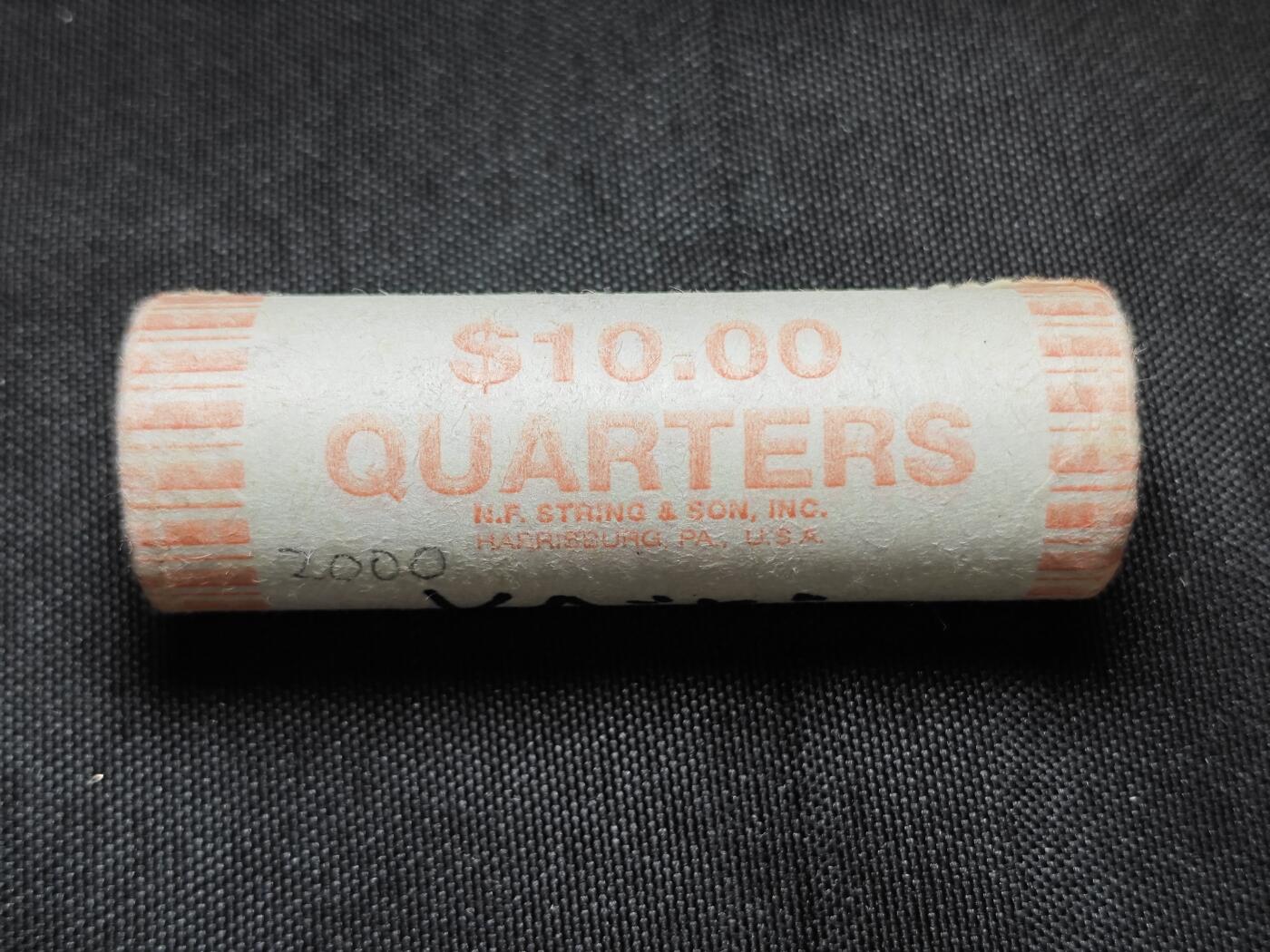 KK钱币收藏小铺   套币专场 2月预留时间 周末发货  2000美国25分洲纪念币 40枚一卷 原卷少见