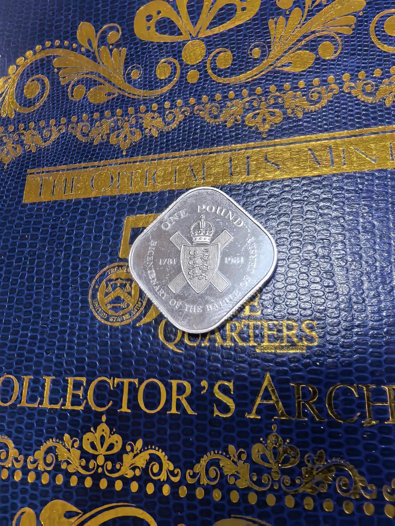 长老汇马年精选第十二场拍卖 1981泽西之泽西战役200周年1镑方形精制银币，10.54克925银，1万枚