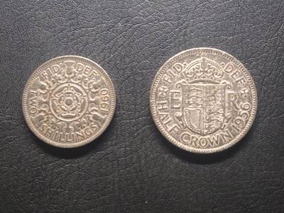 荟藏特别场次第九期——“社长的硬币堆” - 英国女王版2先令+半克朗