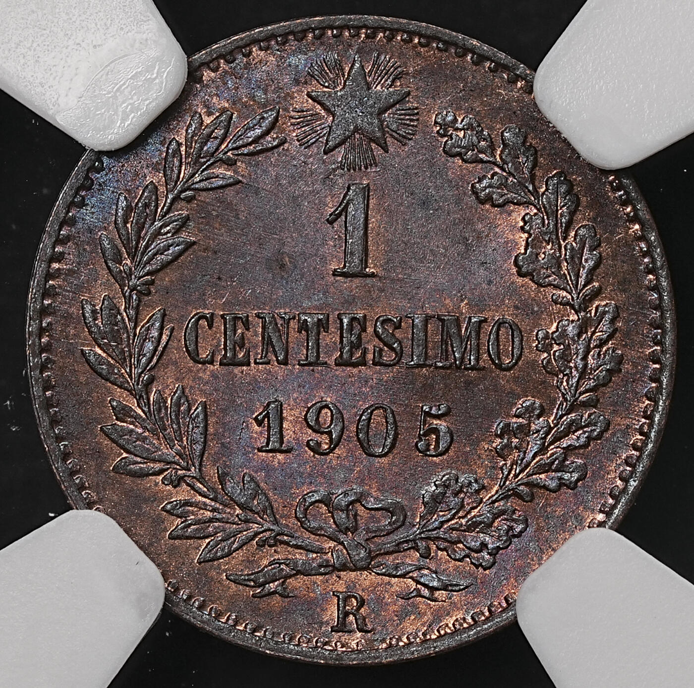 修遠堂世界钱币第108期 NGC MS65BN 1905年意大利1分铜币