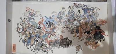 龙虎卡牌-七九场（满200元包邮，无佣金，每周六结拍，欢迎送拍） - 李云中宣纸复制画 - 封神万仙阵 (如图3，边有折痕，介意勿拍)