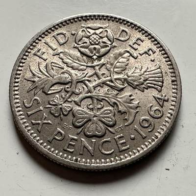 🌹外币初藏🌹🐯2026年第32场   每周二四六晚8️⃣点 接代拍 - 英国 1964年 6便士  a