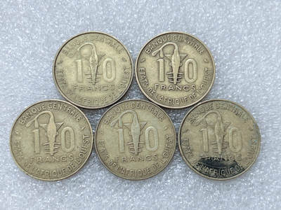 第一海外回流一元起拍收藏 散集专场  第304期 - 西非10法郎铝青铜币 5枚
