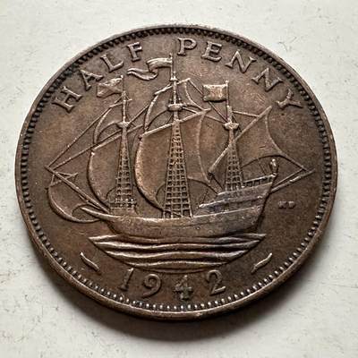 🌹外币初藏🌹🐯2026年第32场   每周二四六晚8️⃣点 接代拍 - 英国 1942年 半便士  