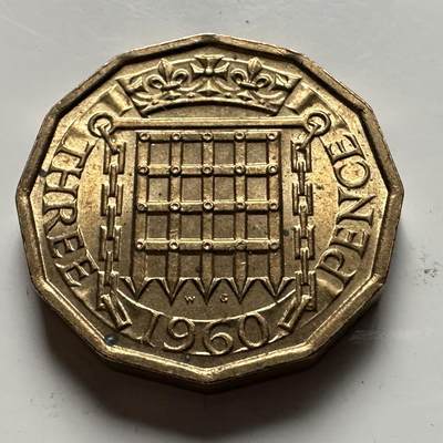 🌹外币初藏🌹🐯2026年第32场   每周二四六晚8️⃣点 接代拍 - 英国 1960年 3便士 