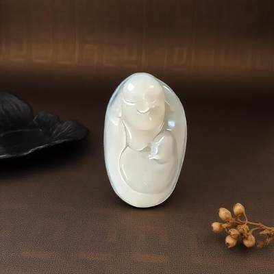 碧月说宝.君子怀瑾·当代和田玉清风专场(四) - 和田玉烟紫佛公挂件