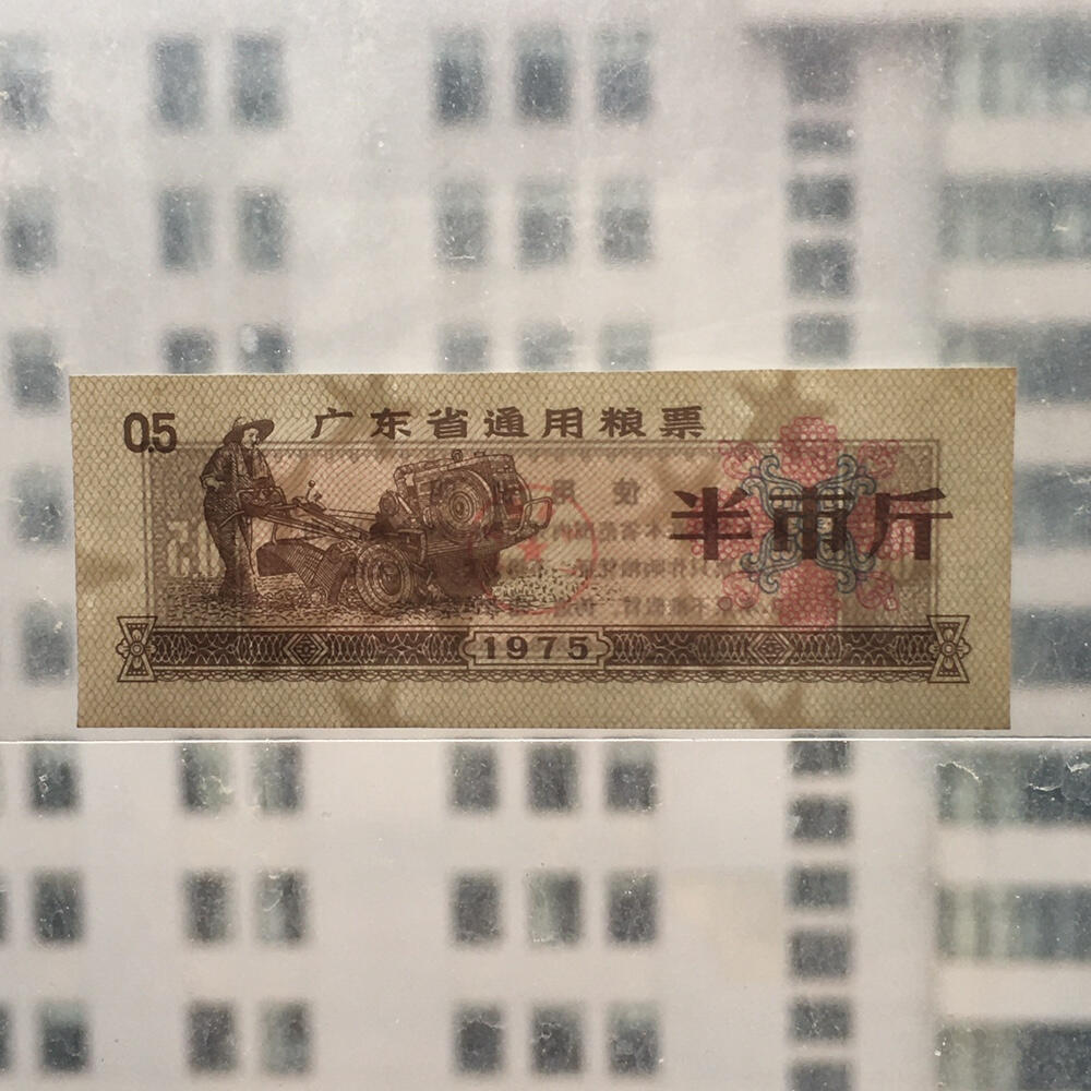        珍稀水印1975年广东省通用粮票半市斤全新品相未流通1枚原版真品如图供应票证旧藏文玩艺术收藏