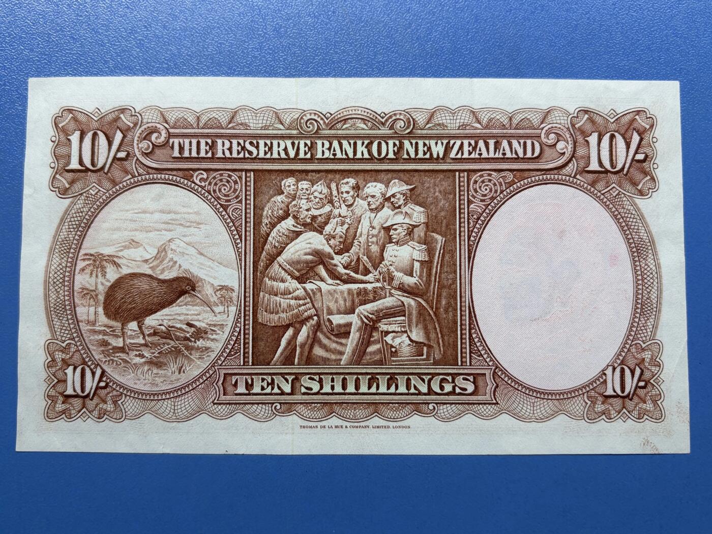 新西兰10先令 原票实物图