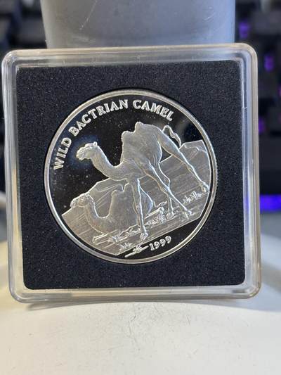第194期拍卖 - 蒙古1999年野骆驼纪念银币，19.82克，有氧化，