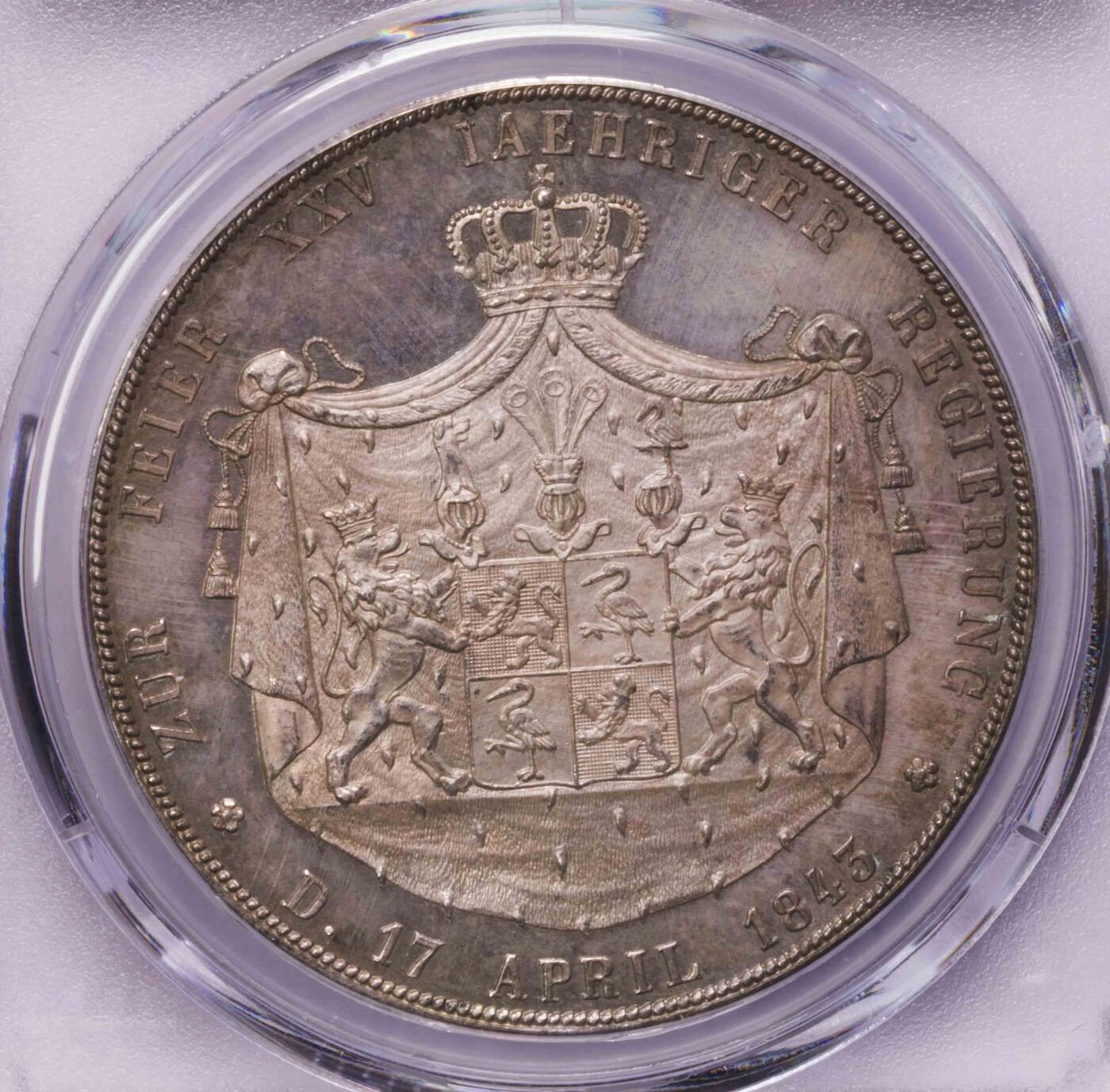 PCGS-MS62PL 1843罗斯爆炸头2泰勒纪念版 唯一冠军