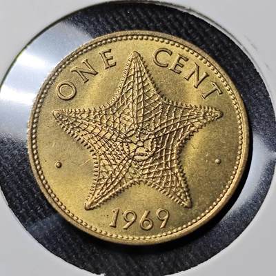 KK钱币收藏小铺   套币 批量/好品散币专场 2月预留时间 周末发货 -  1969巴哈马海星铜币