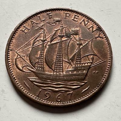 🌹外币初藏🌹🐯2026年第32场   每周二四六晚8️⃣点 接代拍 - 英国 1967年 半便士  