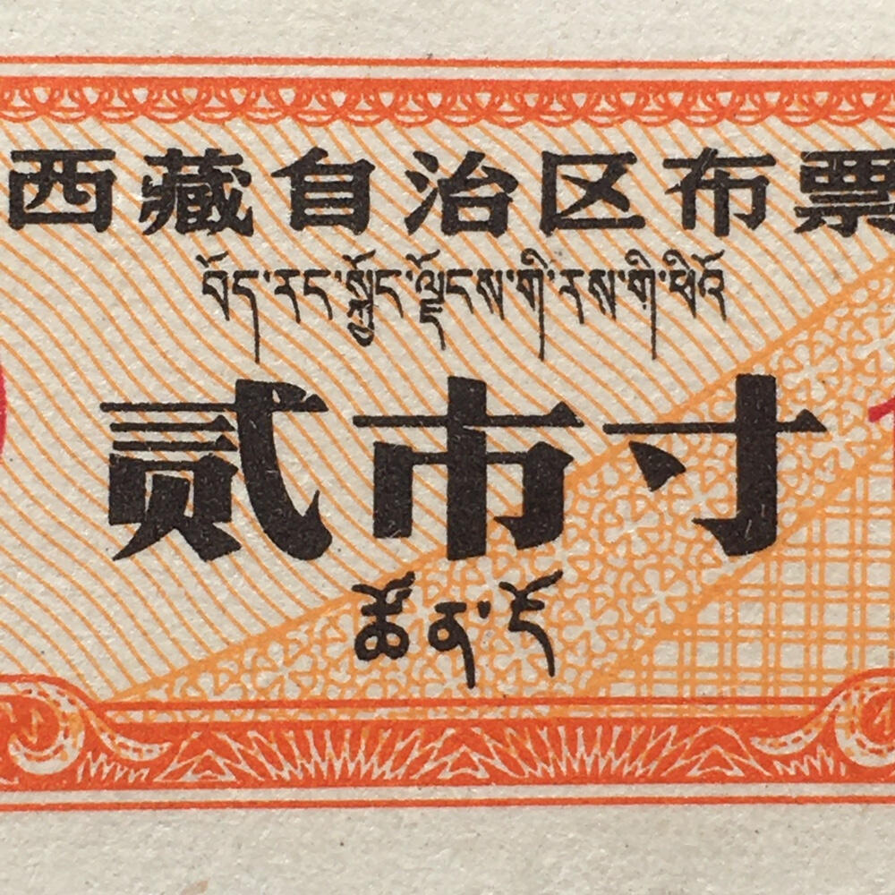        珍稀1984年西藏自治区布票双语贰市寸全新品相未流通1版2连体原版真品如图供应票证旧藏文玩艺术收藏