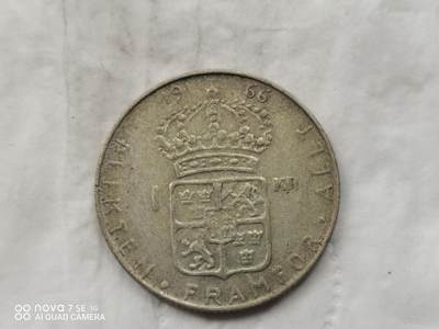 银币 - 1966年瑞典1克郎银币