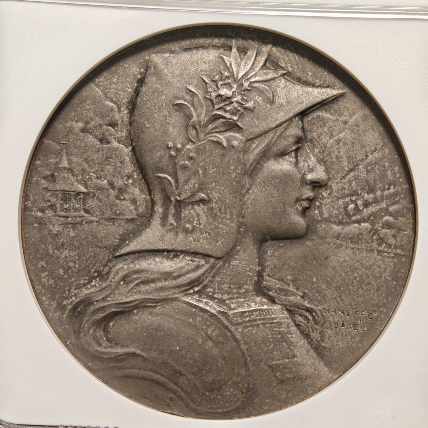 【德藏】世界币章拍卖第168期（拍品征集中~欢迎藏友联系） 1901年 瑞士卢塞恩射击节纪念银章 NGC MS62 原味包浆 磨砂质感 经典品种