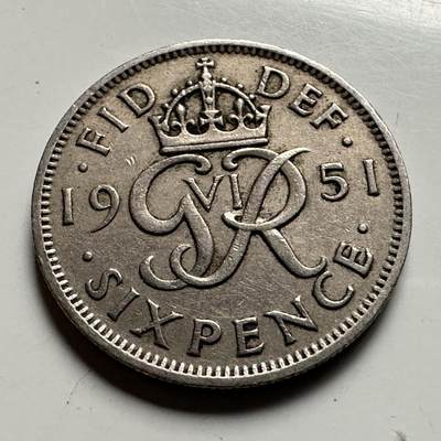 🌹外币初藏🌹🐯2026年第32场   每周二四六晚8️⃣点 接代拍 - 英国 1951年 6便士  