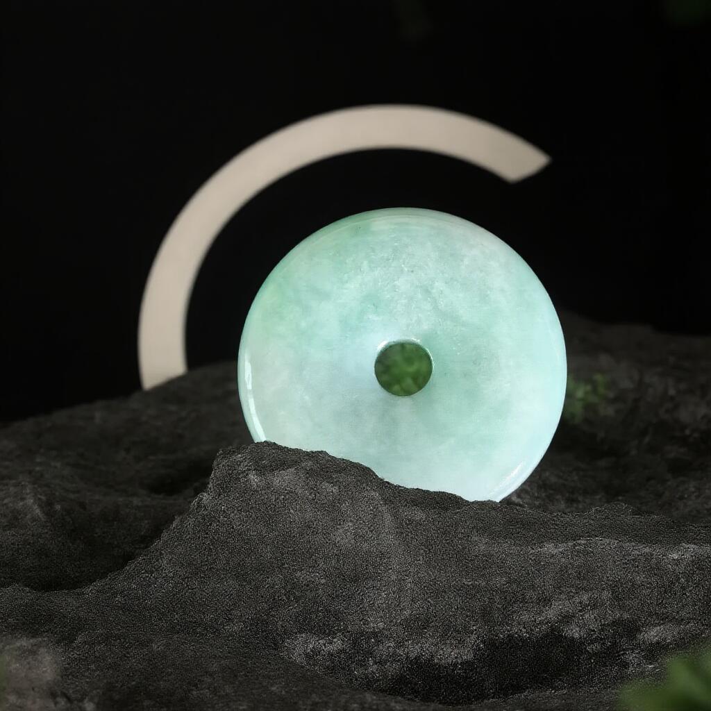 碧月说宝.君子怀瑾·当代和田玉清风专场(四) 翡翠阳绿平安牌