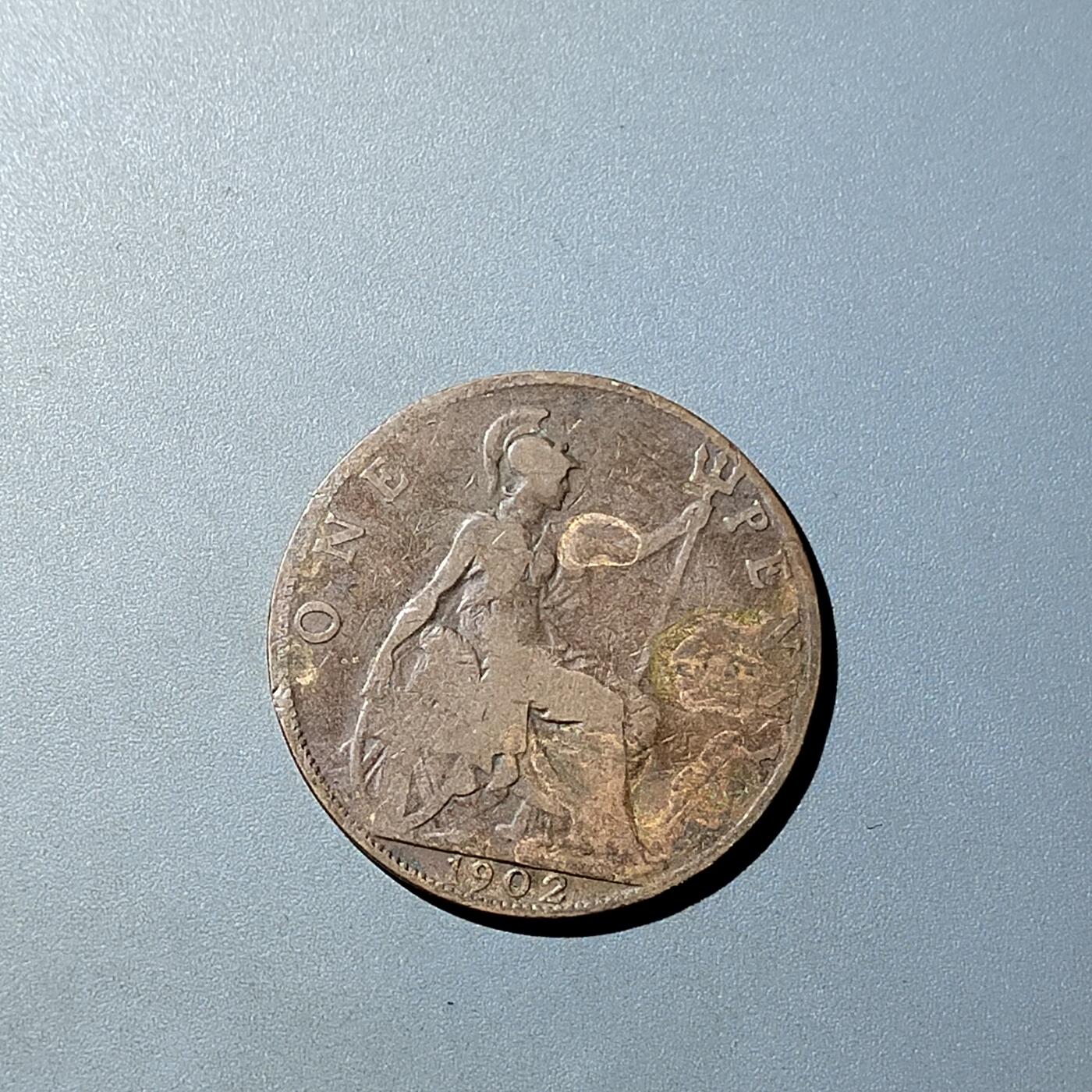 PCAI钱币  20-782 古钱铜元小专场 1902英国大一便士
