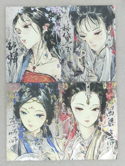 龙虎卡牌-七九场（满200元包邮，无佣金，每周六结拍，欢迎送拍） - 粗闪4张 星宿文创 迟迟 - 四大名著美女 一套