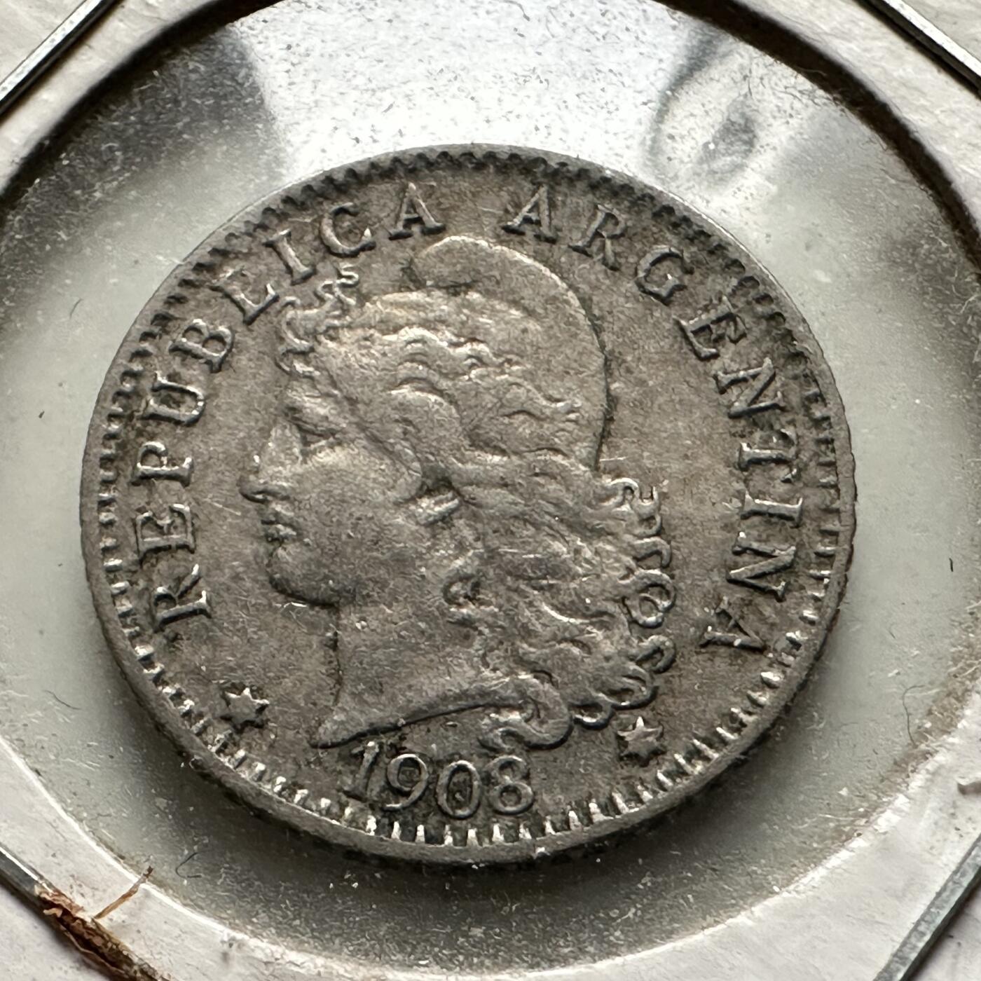 🌹外币初藏🌹🐯2026年第32场   每周二四六晚8️⃣点 接代拍 阿根廷1908年自由女神五分