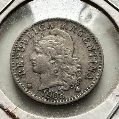 🌹外币初藏🌹🐯2026年第32场   每周二四六晚8️⃣点 接代拍 - 阿根廷1908年自由女神五分