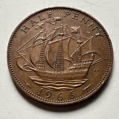 🌹外币初藏🌹🐯2026年第32场   每周二四六晚8️⃣点 接代拍 - 英国 1966年 半便士  