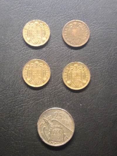 荟藏特别场次第九期——“社长的硬币堆” - 西班牙硬币批量五个-佛朗哥