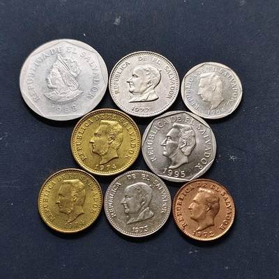 【全场包邮】纯粹捡漏拍512场 - 萨尔瓦多1972-1995年8枚套币