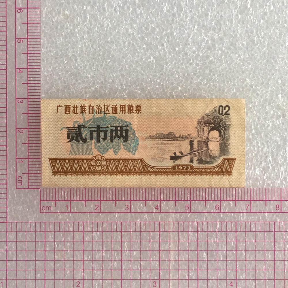        1973年广西壮族自治区通用粮票贰市两经典人物流通品1枚原版真品如图供应票证旧藏文玩艺术收藏