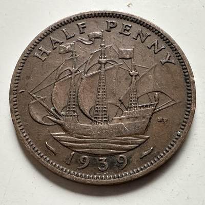 🌹外币初藏🌹🐯2026年第32场   每周二四六晚8️⃣点 接代拍 - 英国 1939年 半便士  