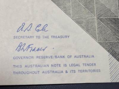 3月19号晚上8点 外国纸币自动截拍第41场 - 1992年澳大利亚100元 A.S.Cole签名版 稀少 近全新