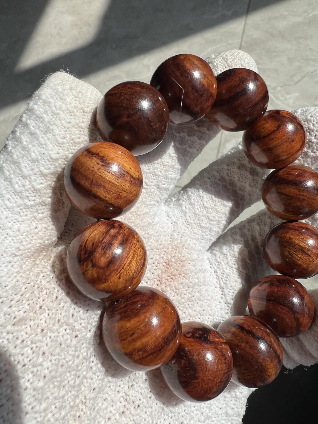 零元拍：虎皮纹海南黄花梨手串2.0