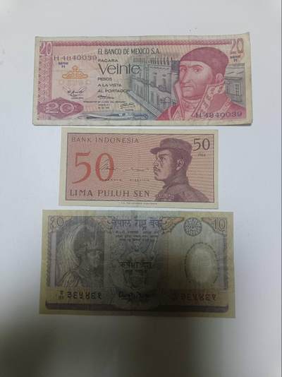 【20260321】非全新纸币和硬币第348场 - 外国3张纸币