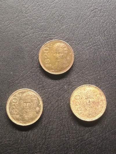 荟藏特别场次第十期——“社长的硬币堆” - 墨西哥旧币制20比索批量三个